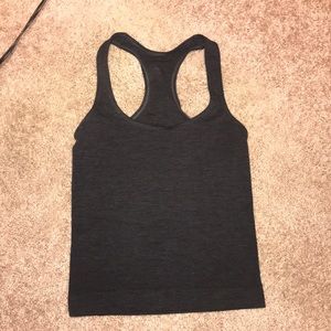 Grey Racer Back Work Out Tank